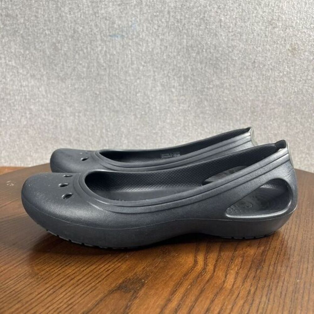 Crocs Kadee Ballet Flat Shoes Women's 8 Black Comfort Slip On Loafer Lightweight